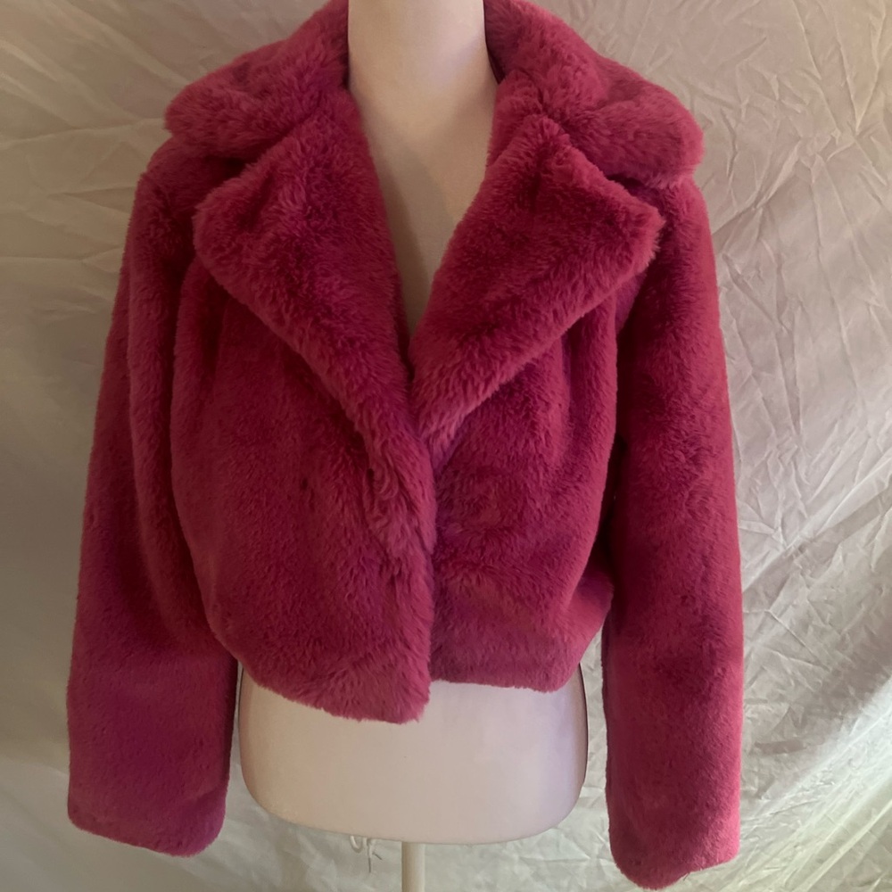 Forever 21 Vibrant Pink Teddy Jacket
